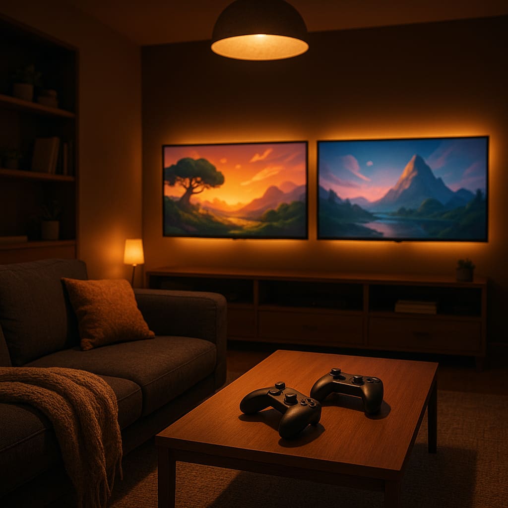 Private Gaming Lounge mit gemütlicher Ausstattung